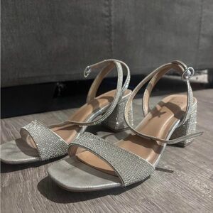 Elegant Silver Strappy Heels